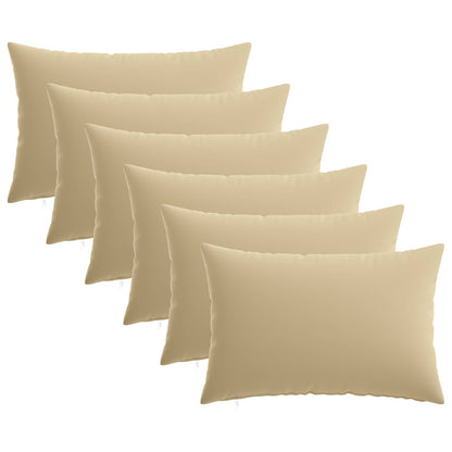 Cushion Cover 6 pcs HEERLEN Beige 50 x 80 cm Polyester
