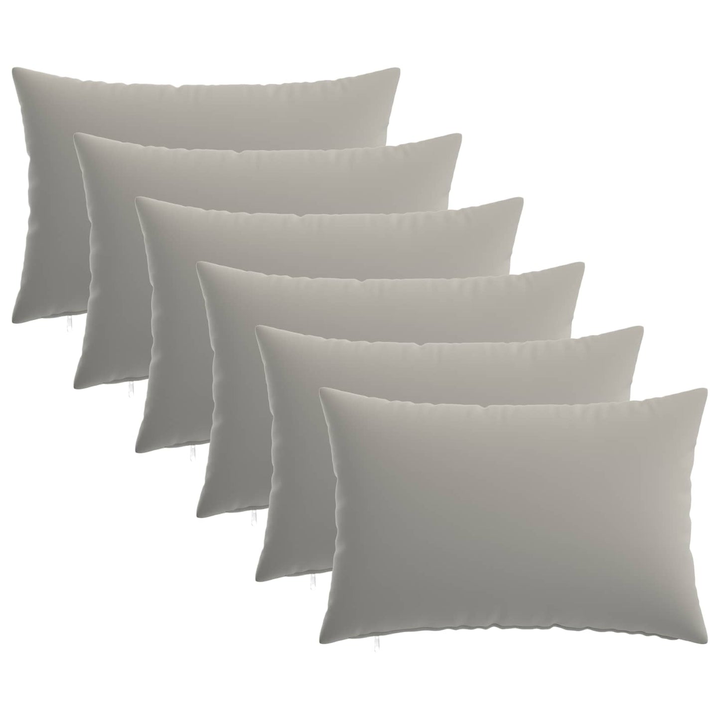 Cushion Cover 6 pcs HEERLEN Grey 50 x 80 cm Polyester
