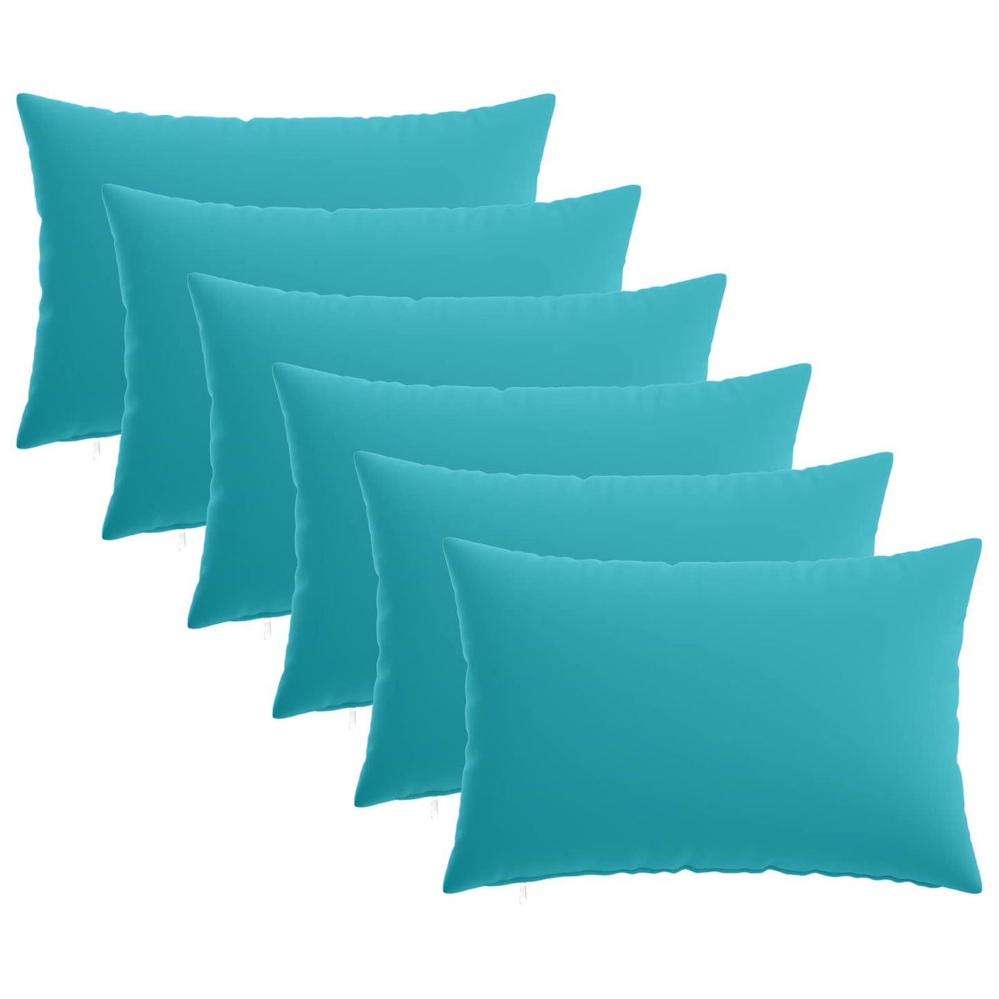 Cushion Cover 6 pcs HEERLEN Turquoise 50 x 80 cm Polyester