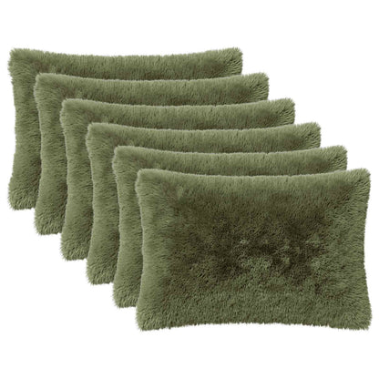 Cushion Cover 6 pcs HEERLEN Green 50 x 80 cm PV Fleece