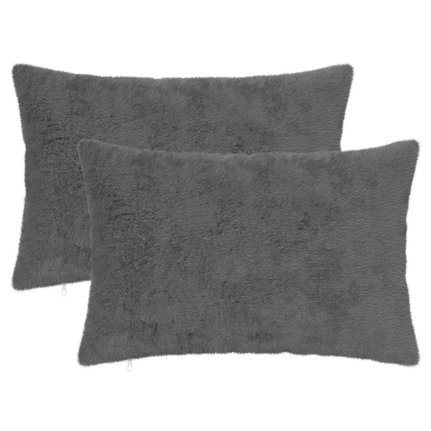 Cushion Cover 2 pcs HEERLEN Dark Grey 50 x 80 cm
