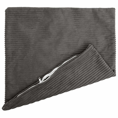 Cushion Cover 6 pcs HEERLEN Dark Grey 55 x 55 cm Corduroy