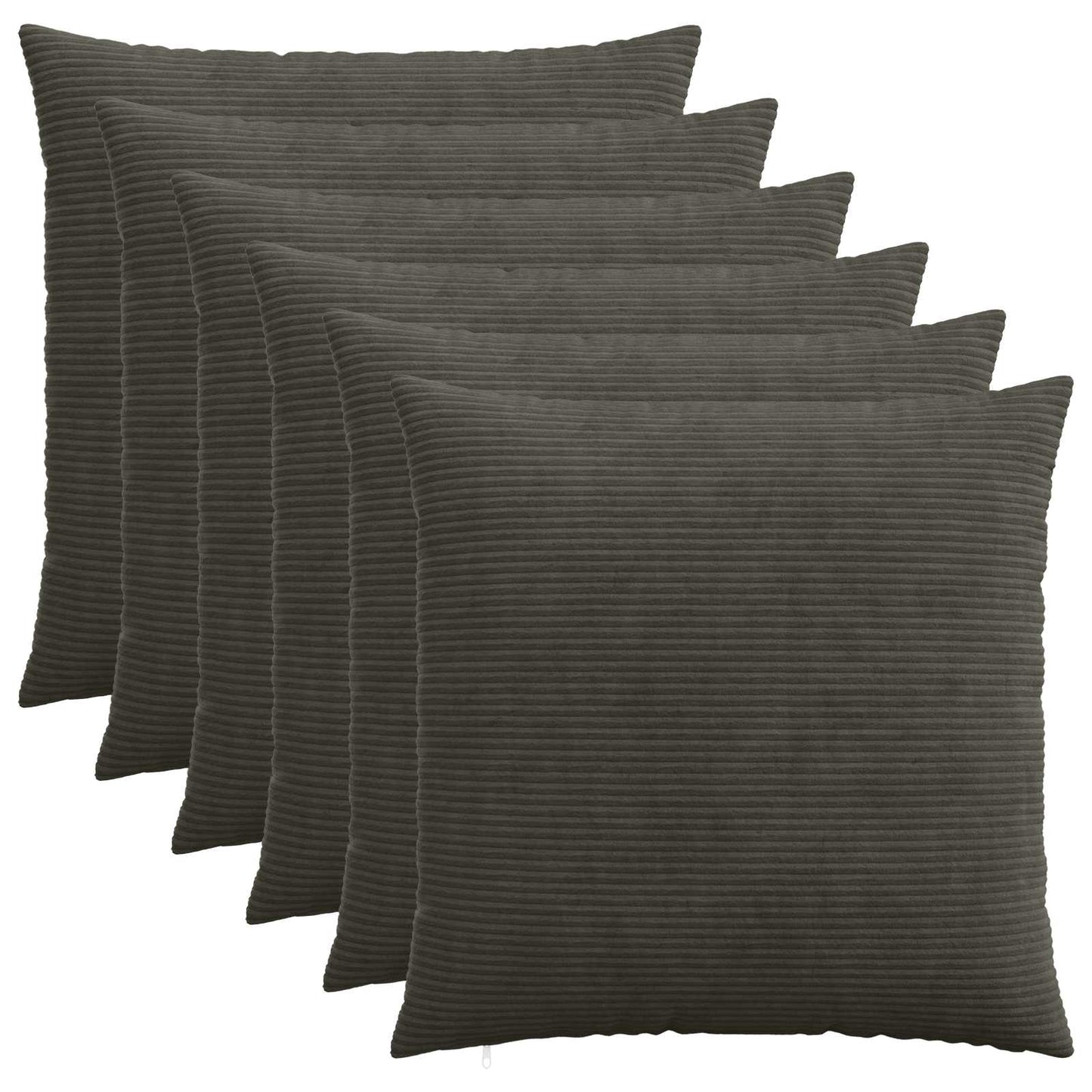 Cushion Cover 6 pcs HEERLEN Anthracite 55 x 55 cm Corduroy