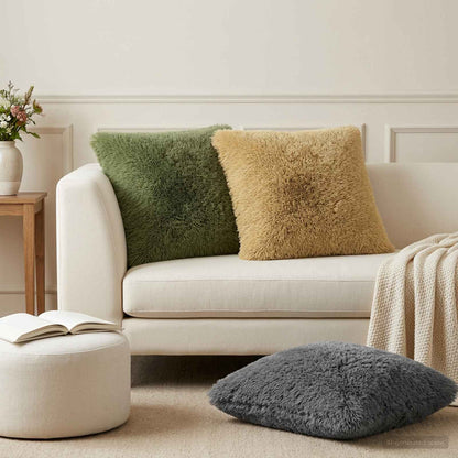 Cushion Cover 6 pcs HEERLEN Green 55 x 55 cm PV Fleece