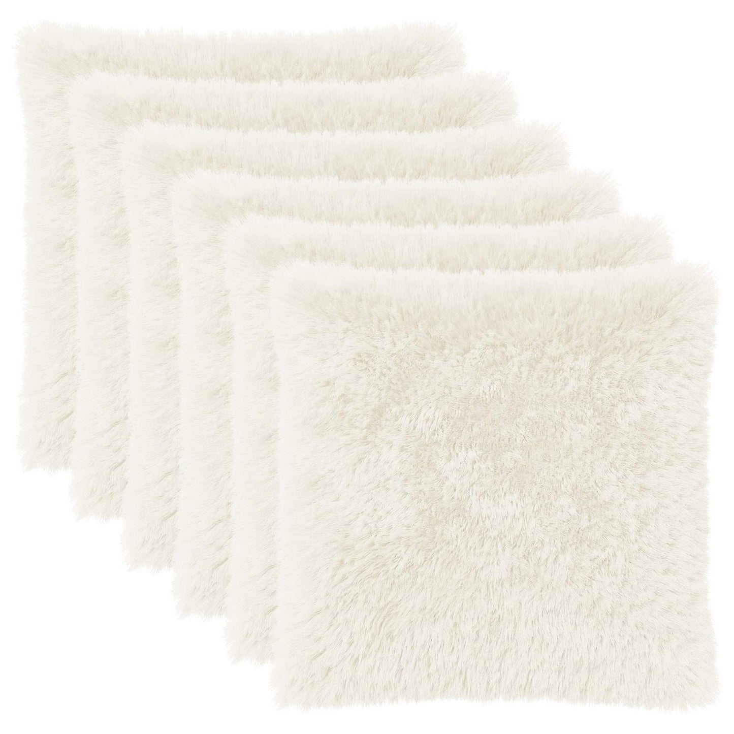 Cushion Cover 6 pcs HEERLEN White 55 x 55 cm PV Fleece