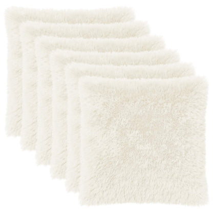 Cushion Cover 6 pcs HEERLEN White 55 x 55 cm PV Fleece