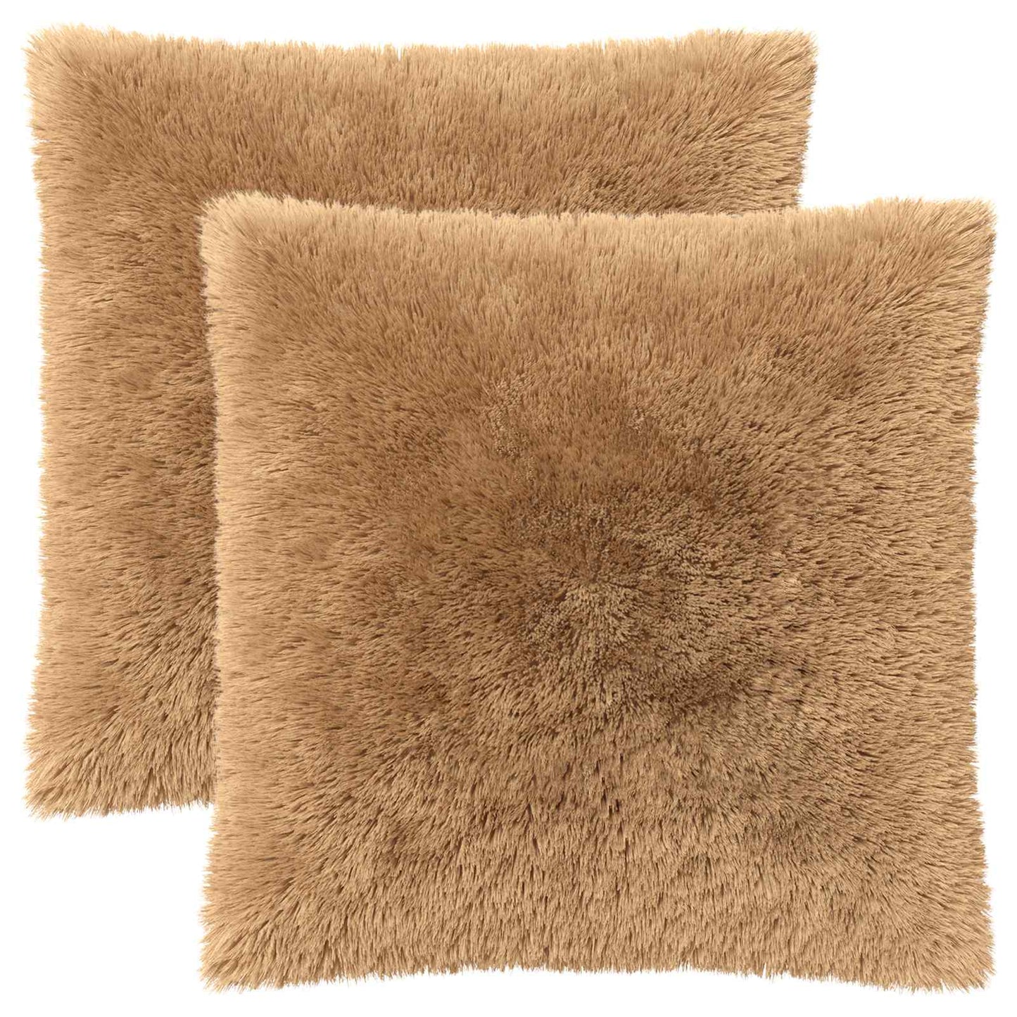 Cushion Cover 2 pcs HEERLEN Taupe 55 x 55 cm PV Fleece