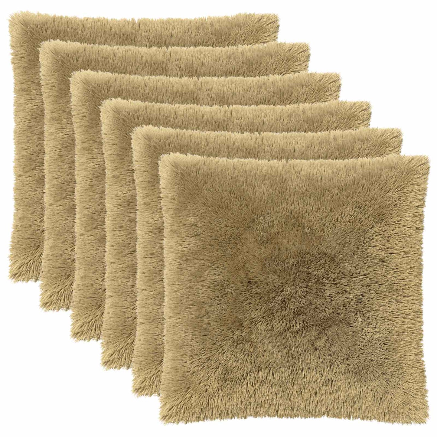 Cushion Cover 6 pcs HEERLEN Light Green 55 x 55 cm PV Fleece