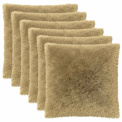 Cushion Cover 6 pcs HEERLEN Light Green 55 x 55 cm PV Fleece