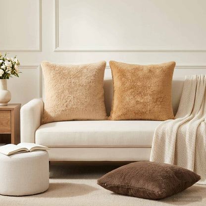 Cushion Cover 6 pcs HEERLEN Light Brown 55 x 55 cm