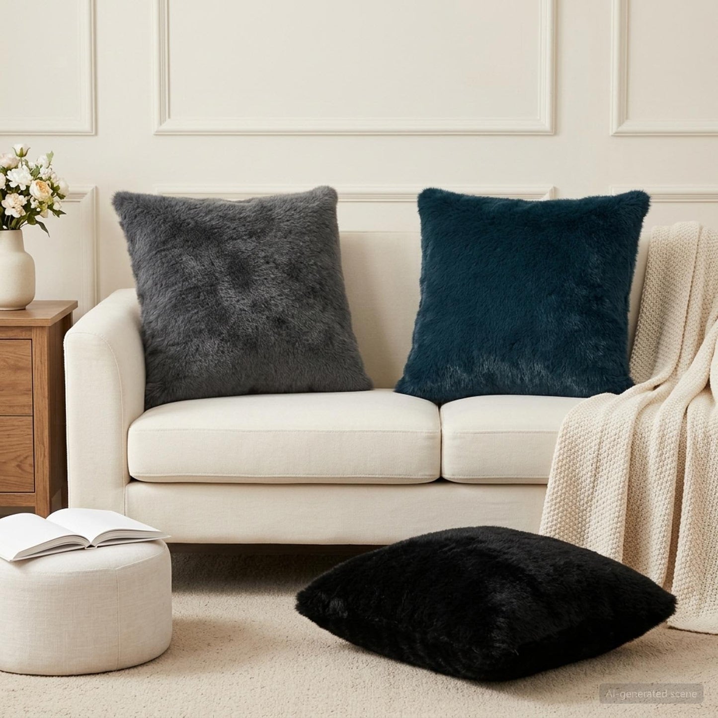 Cushion Cover 6 pcs HEERLEN Navy Blue 60 x 60 cm