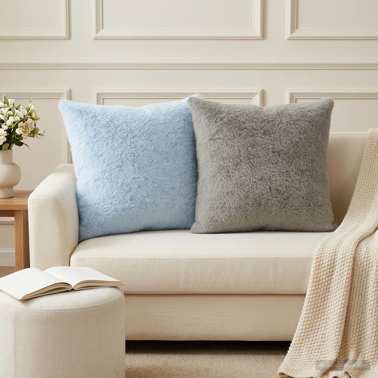 Cushion Cover 6 pcs HEERLEN Light Grey 60 x 60 cm