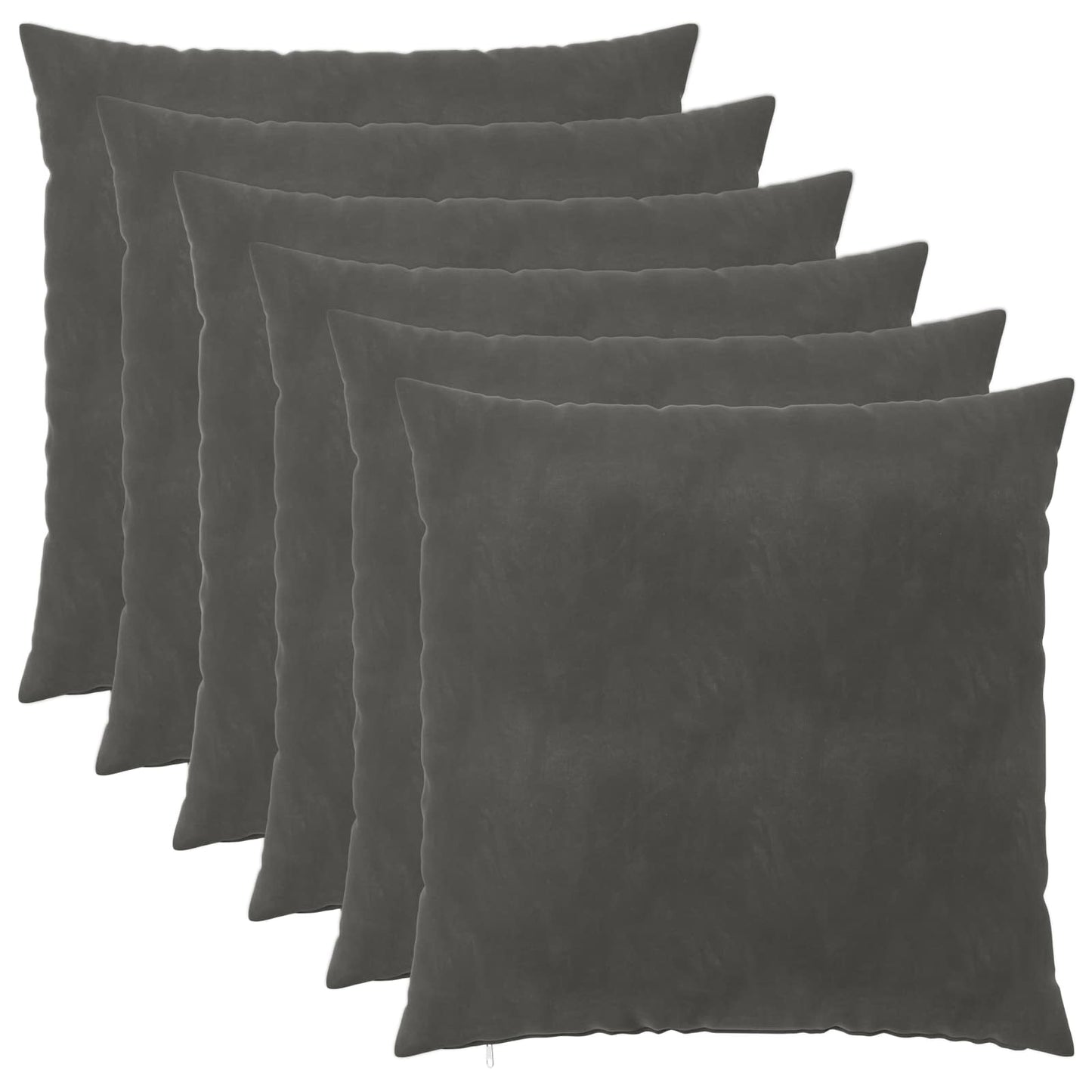 Cushion Cover 6 pcs HEERLEN Dark Grey 60 x 60 cm Velvet