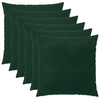 Cushion Cover 6 pcs HEERLEN Dark Green 60 x 60 cm Velvet