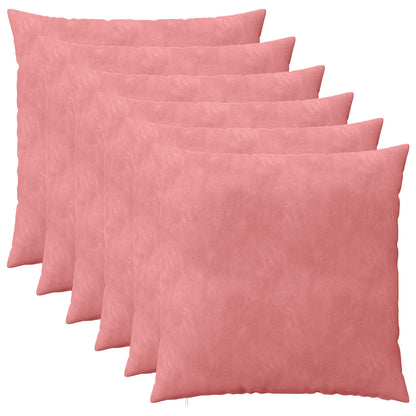 Cushion Cover 6 pcs HEERLEN Pink 60 x 60 cm Velvet