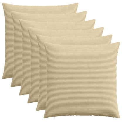 Cushion Cover 6 pcs HEERLEN Green Grey 60 x 60 cm Corduroy