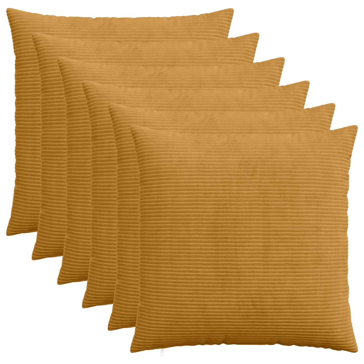 Cushion Cover 6 pcs HEERLEN Yellow 60 x 60 cm Corduroy