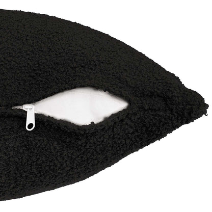 Cushion Cover 6 pcs HEERLEN Black 60 x 60 cm Bouclé