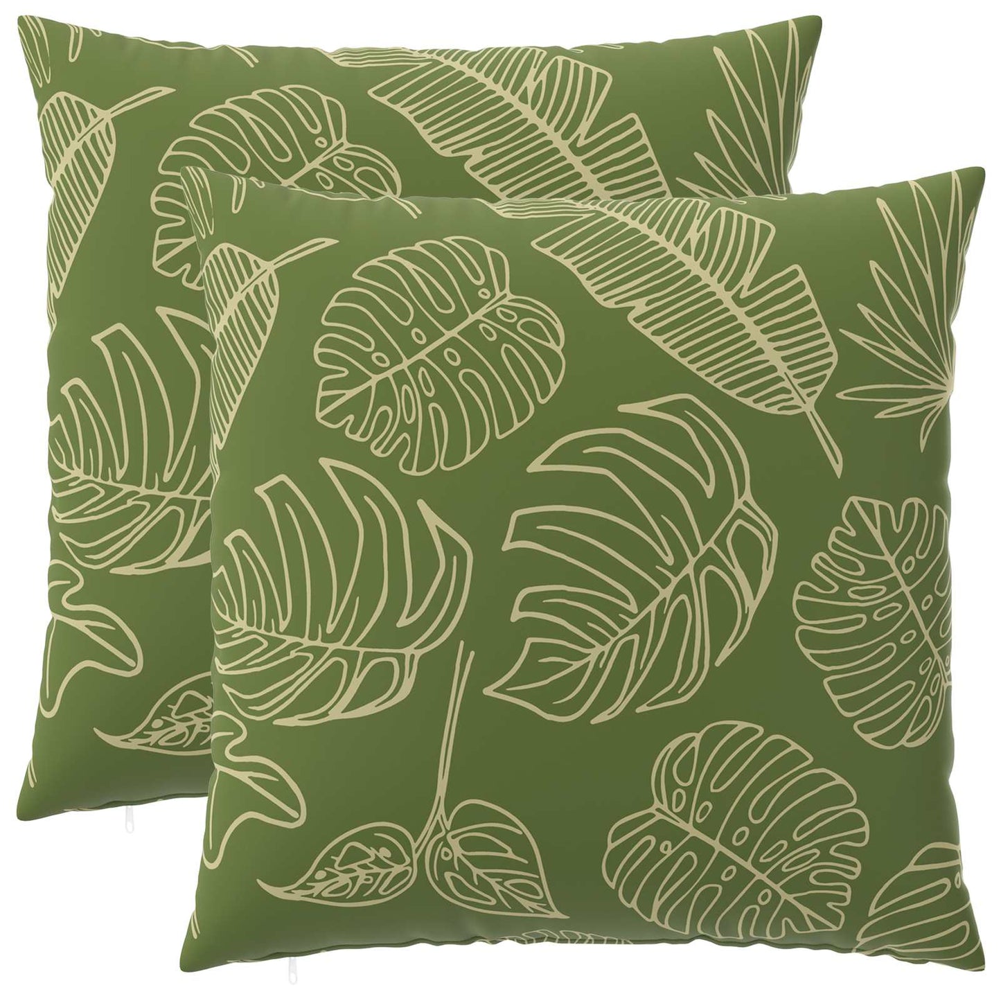 Cushion Cover 2 pcs HEERLEN Leaf Design 60 x 60 cm Polyester