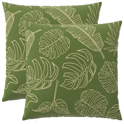 Cushion Cover 2 pcs HEERLEN Leaf Design 60 x 60 cm Polyester