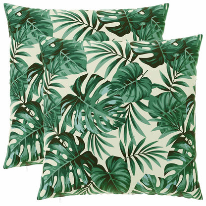 Cushion Cover 2 pcs HEERLEN Leaf Pattern 60 x 60 cm Polyester