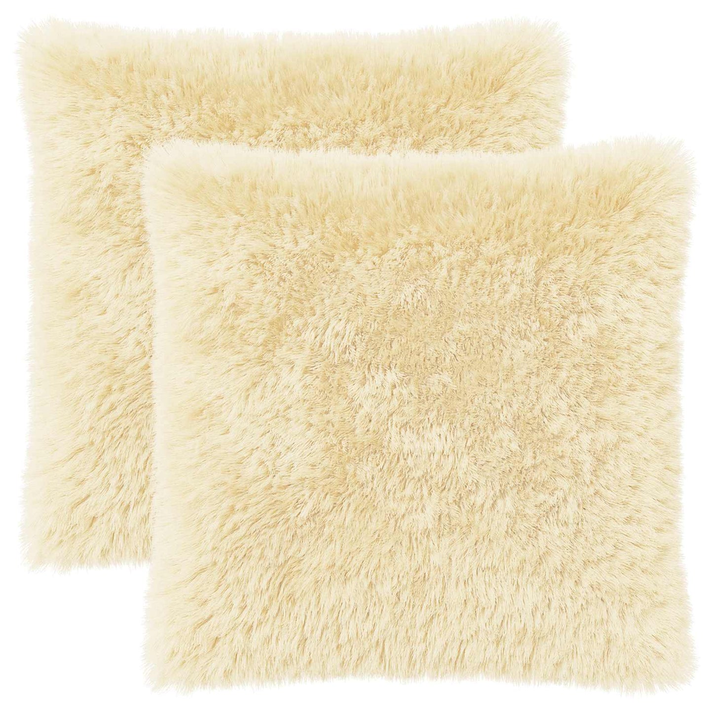 Cushion Cover 2 pcs HEERLEN Cream 60 x 60 cm PV Fleece