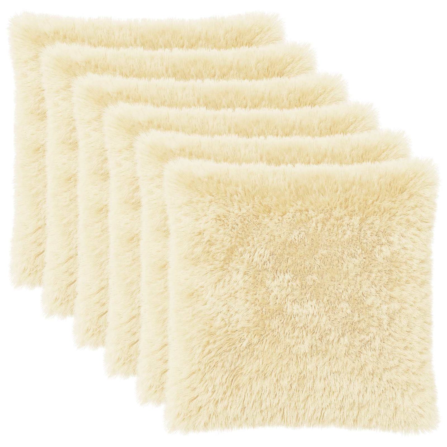 Cushion Cover 6 pcs HEERLEN Cream 60 x 60 cm PV Fleece