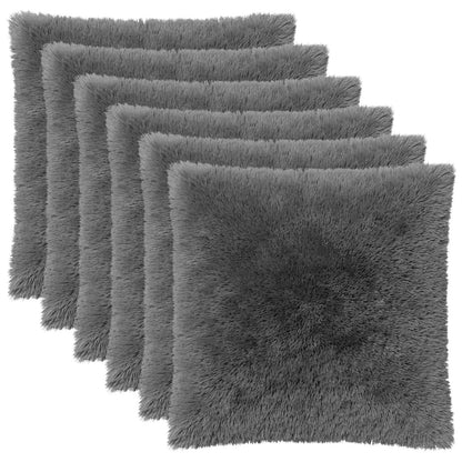 Cushion Cover 6 pcs HEERLEN Light Grey 60 x 60 cm PV Fleece