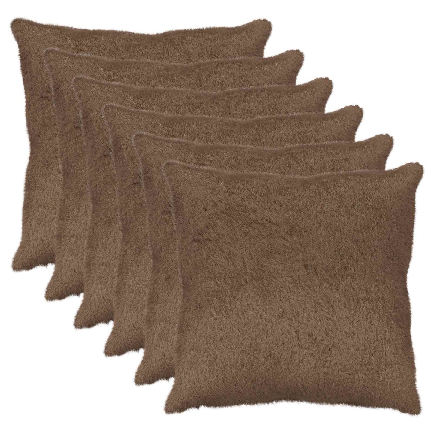 Cushion Cover 6 pcs HEERLEN Light Brown 60 x 60 cm