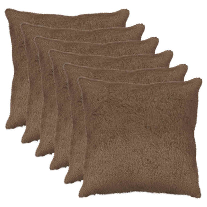 Cushion Cover 6 pcs HEERLEN Light Brown 60 x 60 cm