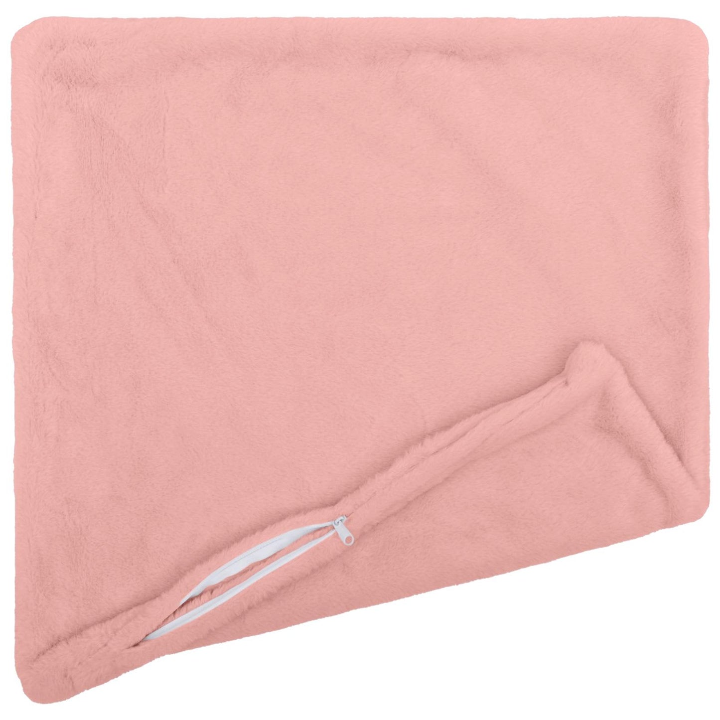 Cushion Cover 2 pcs HEERLEN Pink 60 x 60 cm Faux Rabbit Fur