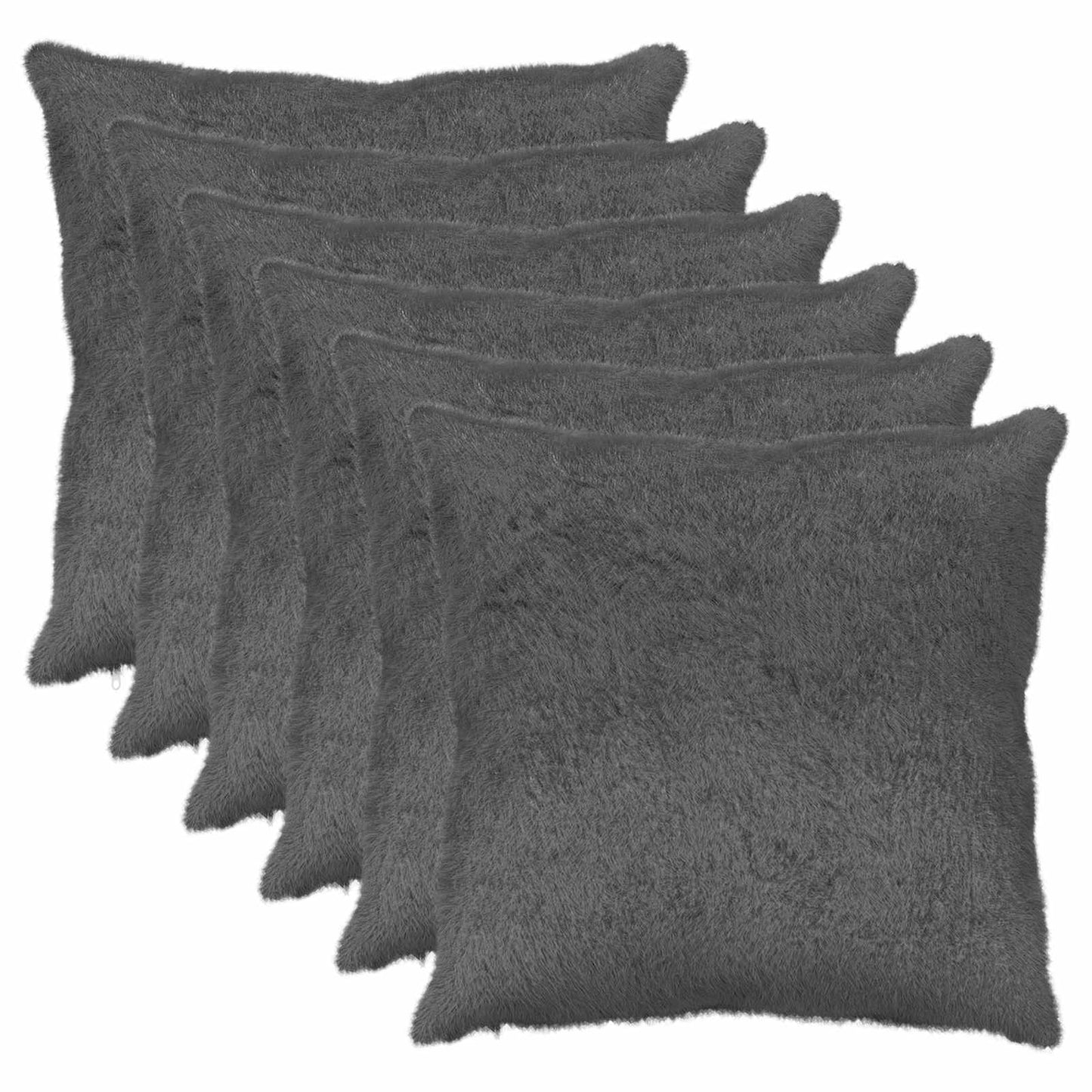 Cushion Cover 6 pcs HEERLEN Dark Grey 60 x 60 cm