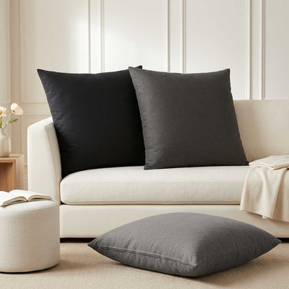 Throw Pillow 2 pcs HEERLEN Black 80 x 80 cm Fabric