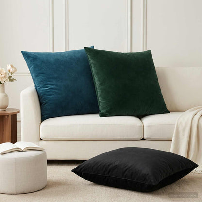 Cushion with Pillow HEERLEN 2 pcs Black Velvet