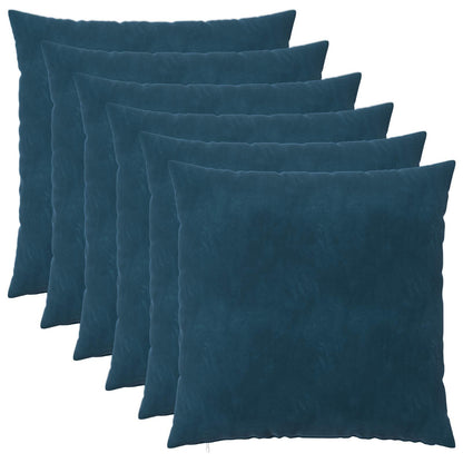 Cushion Cover 6 pcs HEERLEN Blue 65 x 65 cm Velvet