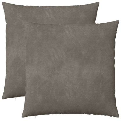 Cushion Cover 2 pcs HEERLEN Light Grey 65 x 65 cm Velvet