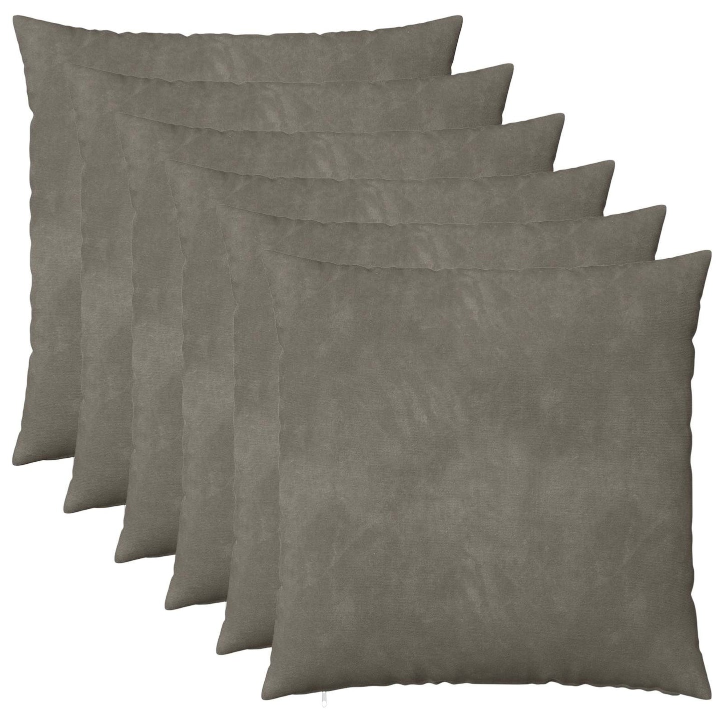 Cushion Cover 6 pcs HEERLEN Light Grey 65 x 65 cm Velvet