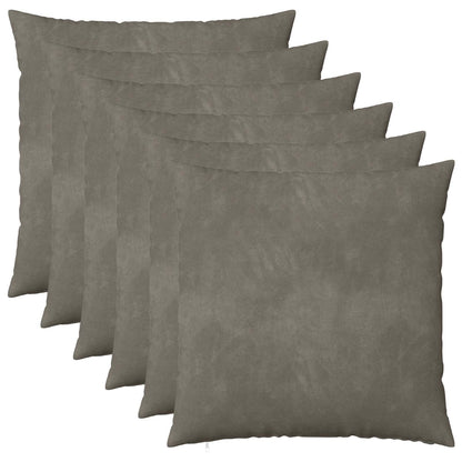 Cushion Cover 6 pcs HEERLEN Light Grey 65 x 65 cm Velvet