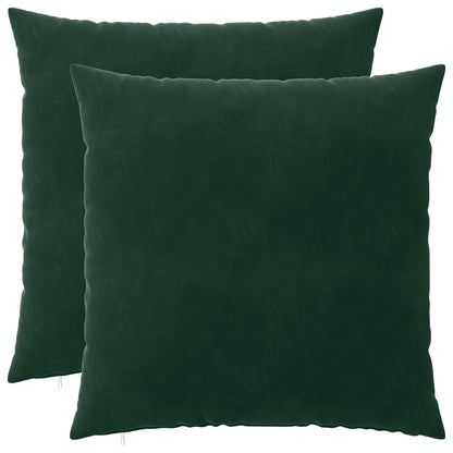 Cushion Cover 2 pcs HEERLEN Dark Green 65 x 65 cm Velvet