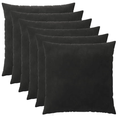 Cushion Cover 6 pcs HEERLEN Black 65 x 65 cm Velvet