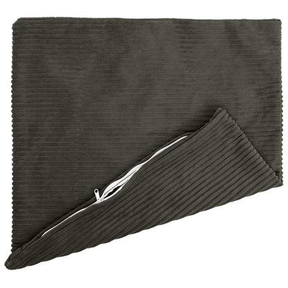 Cushion Cover 6 pcs HEERLEN Anthracite 65 x 65 cm Corduroy