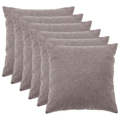 Cushion Cover 6 pcs HEERLEN Light Grey 65 x 65 cm Bouclé