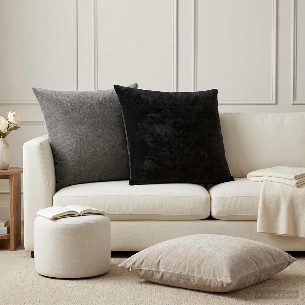 Cushion Cover 6 pcs HEERLEN Anthracite 80 x 80 cm