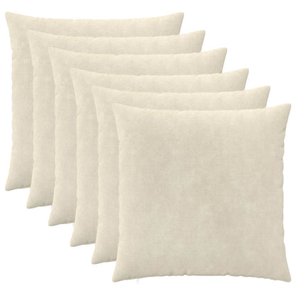 Cushion Cover 6 pcs HEERLEN Cream 65 x 65 cm Microfiber Fleece