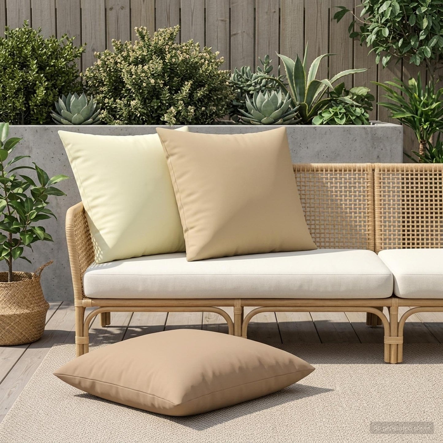 Cushion Cover 6 pcs HEERLEN Cream 65 x 65 cm Polyester