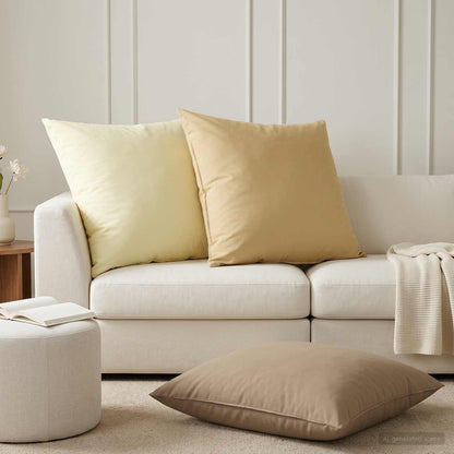 Cushion Cover 6 pcs HEERLEN Taupe 65 x 65 cm Polyester
