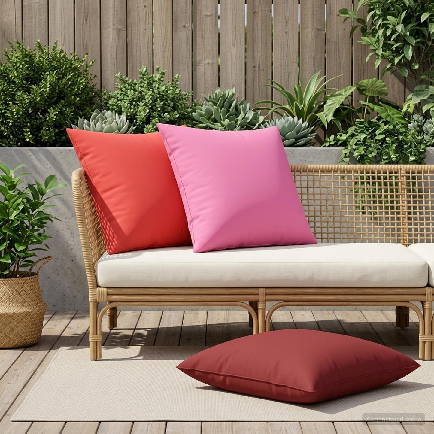 Cushion Cover 6 pcs HEERLEN Wine Red 80 x 80 cm Polyester