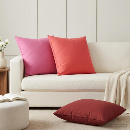 Cushion Cover 6 pcs HEERLEN Wine Red 80 x 80 cm Polyester