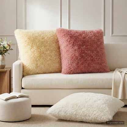 Cushion Cover 6 pcs HEERLEN Pink 65 x 65 cm PV Fleece