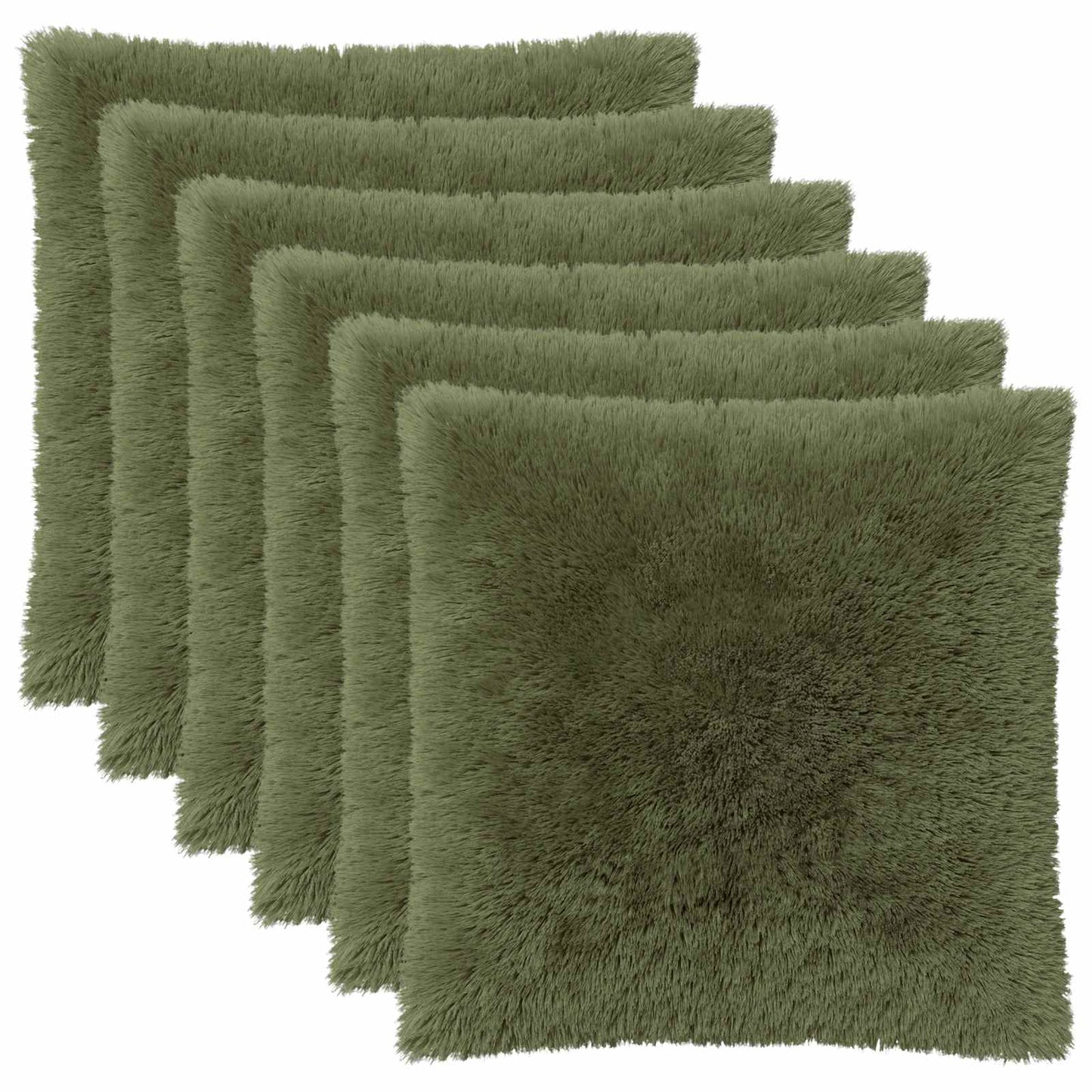 Cushion Cover 6 pcs HEERLEN Green 65 x 65 cm PV Fleece